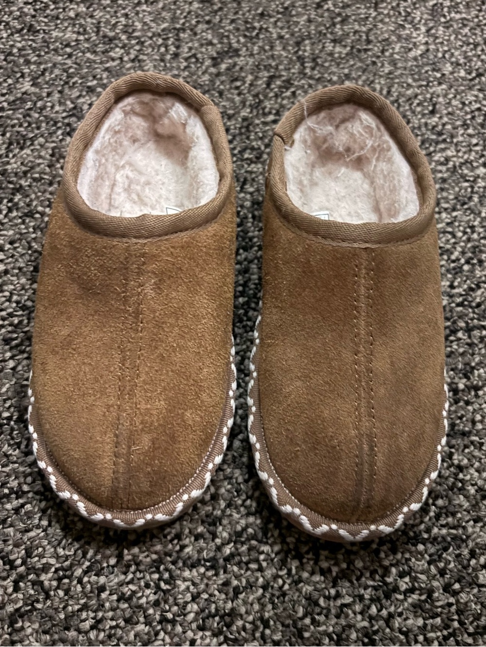 BearPaw Kids Brown Suede-Look Slip-On Slippers